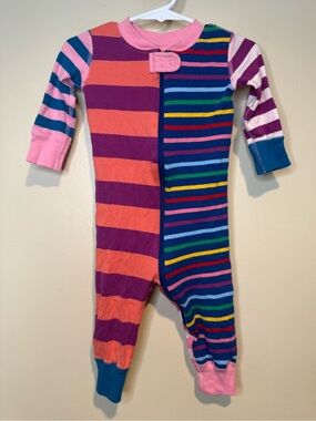 Hanna Andersson Baby zip sleeper Mix Up rainbow Stripes Sleeper 9-12 months